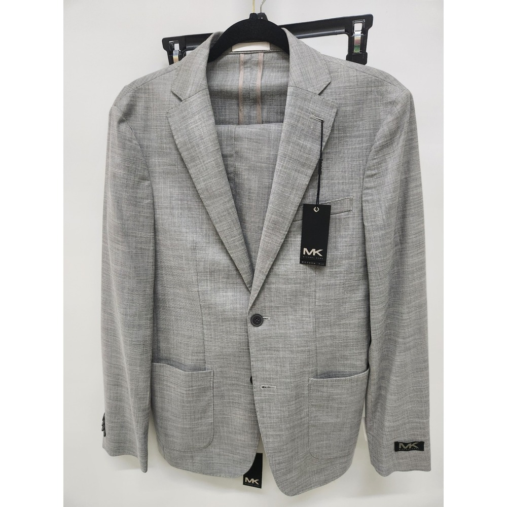 NWT Michael Kors Mens Modern Fit Gray Crosshatch Suit